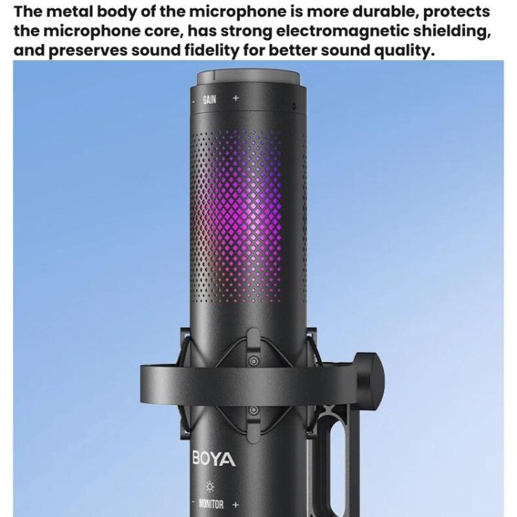 BOYA K9 Built-In Sound Card Quadruple Noise Reduction Desktop Microphone PC Recording Game Live Noise Reduction Microphone, K9