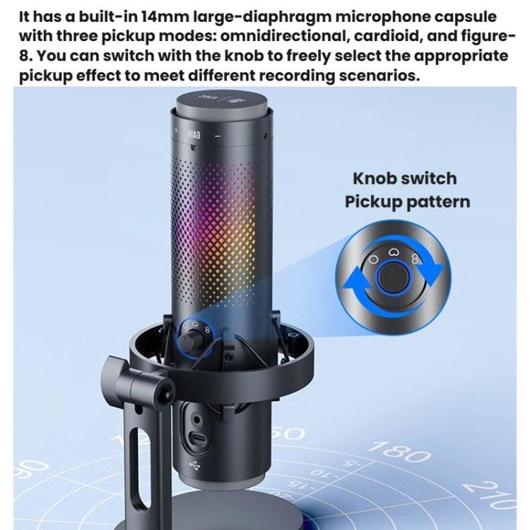 BOYA K9 Built-In Sound Card Quadruple Noise Reduction Desktop Microphone PC Recording Game Live Noise Reduction Microphone, K9