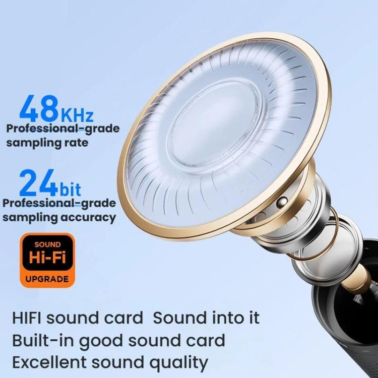 BOYA K9 Built-In Sound Card Quadruple Noise Reduction Desktop Microphone PC Recording Game Live Noise Reduction Microphone, K9