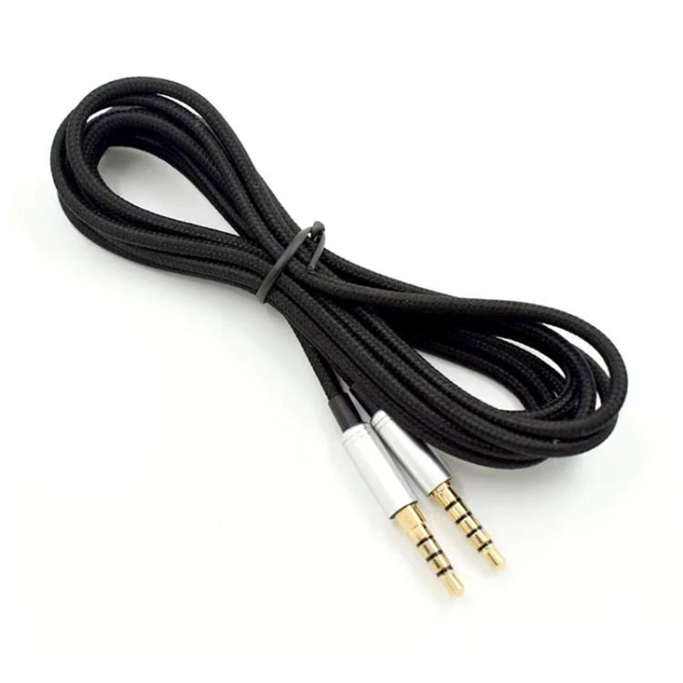 For Logitech Astro A10 / A40 Headset Gaming Headset 2m Braided Audio Cable, Silver Plug Straight Through, Silver Plug Wired Controller, Black Plug Wired Controller