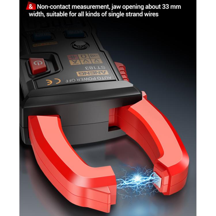 ANENG ST183 600A Digital Clamp Meter With NCV, 4000 Counts, Tests Continuity/Resistance/Capacitance/Diode, Audible & Visual Alarm