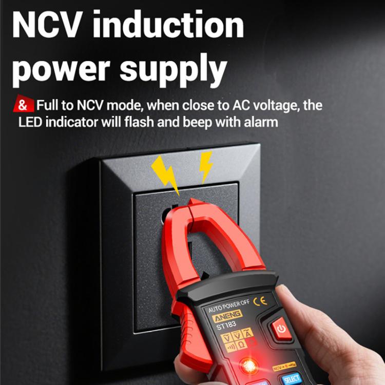 ANENG ST183 600A Digital Clamp Meter With NCV, 4000 Counts, Tests Continuity/Resistance/Capacitance/Diode, Audible & Visual Alarm