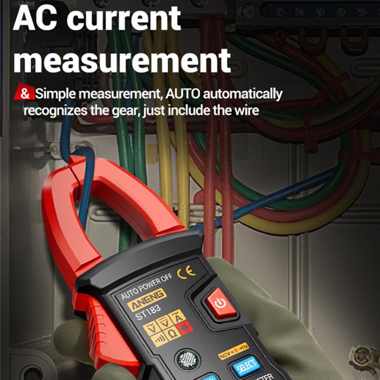 ANENG ST183 600A Digital Clamp Meter With NCV, 4000 Counts, Tests Continuity/Resistance/Capacitance/Diode, Audible & Visual Alarm