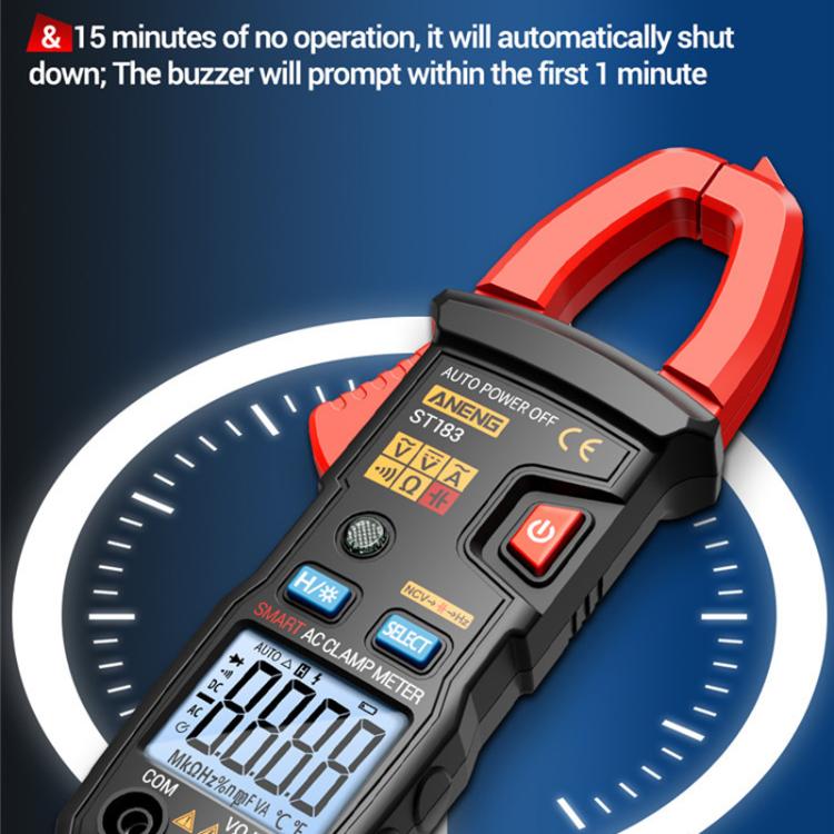 ANENG ST183 600A Digital Clamp Meter With NCV, 4000 Counts, Tests Continuity/Resistance/Capacitance/Diode, Audible & Visual Alarm