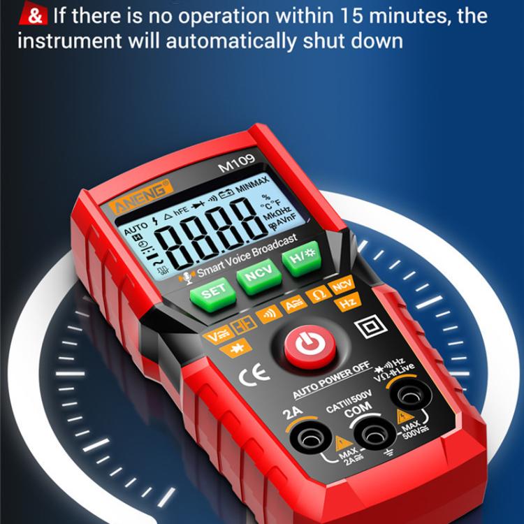 ANENG M109 Digital Multimeter With Voice Guide 4000 Counts, NCV Detection, Capacitance/Resistance/Voltage/Current Tester