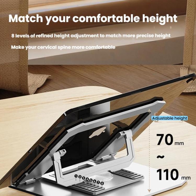 Carbon Steel Laptop Tablet Stand Holder Foldable Desktop Riser With 360-Degree Rotation, Tablet Silver, Tablet Black, Laptop Silver, Laptop Black
