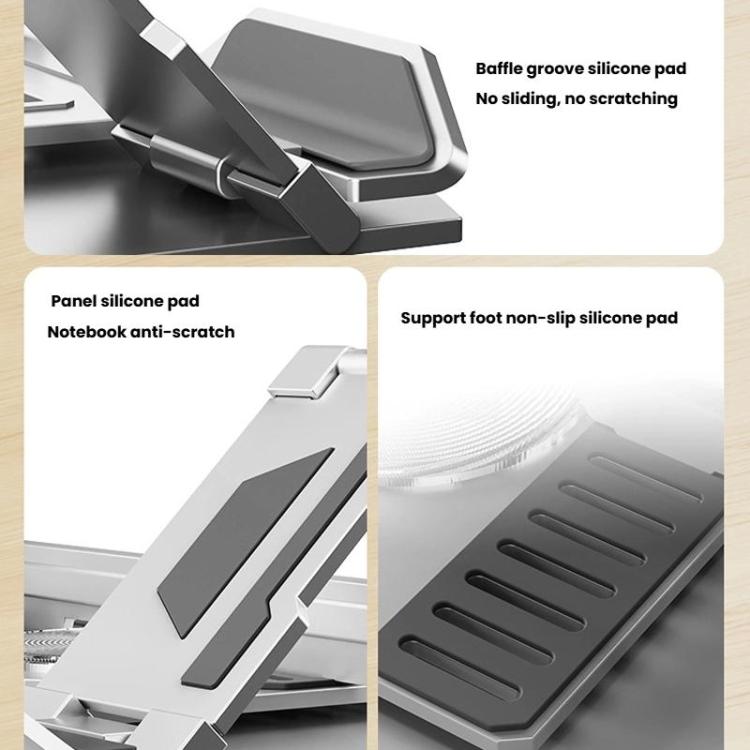 Carbon Steel Laptop Tablet Stand Holder Foldable Desktop Riser With 360-Degree Rotation, Tablet Silver, Tablet Black, Laptop Silver, Laptop Black