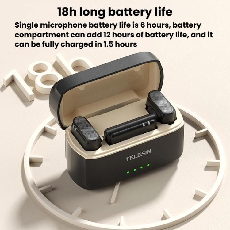 TELESIN Wireless Lavalier Microphone Noise-Canceling Magnetic Button Microphone