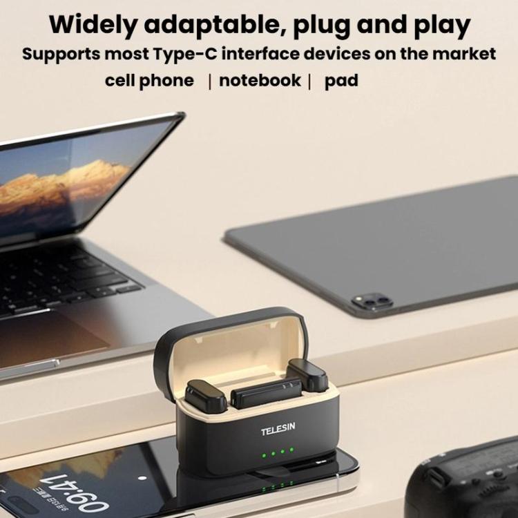 TELESIN Wireless Lavalier Microphone Noise-Canceling Magnetic Button Microphone