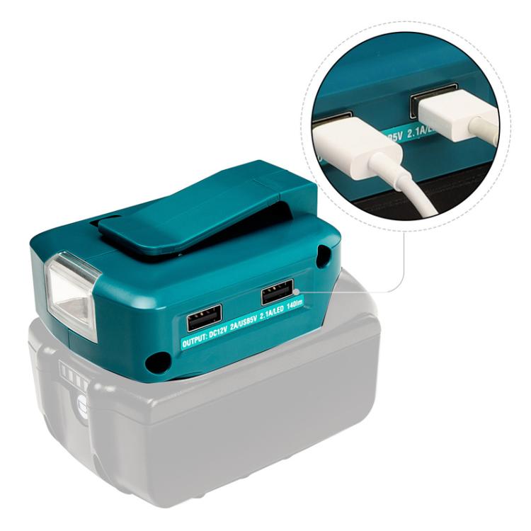 For Makita 14.4V/18V Lithium Battery Adapter With LED Lighting