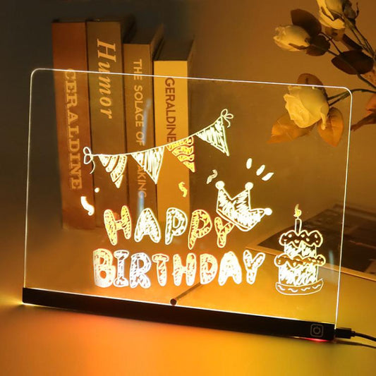 Luminous Transparent Acrylic Erasable Fluorescent Writing Message Board Billboard, RGB 15x15cm, RGB 20x20cm, RGB 30x20cm, RGB 35x26cm, LED 35x26cm