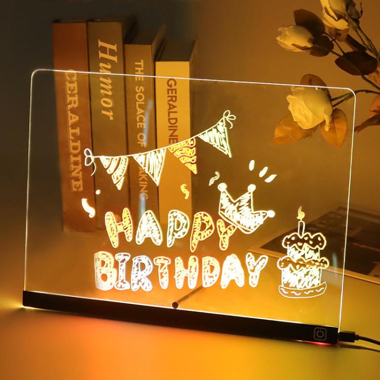 Luminous Transparent Acrylic Erasable Fluorescent Writing Message Board Billboard, RGB 15x15cm, RGB 20x20cm, RGB 30x20cm, RGB 35x26cm, LED 35x26cm