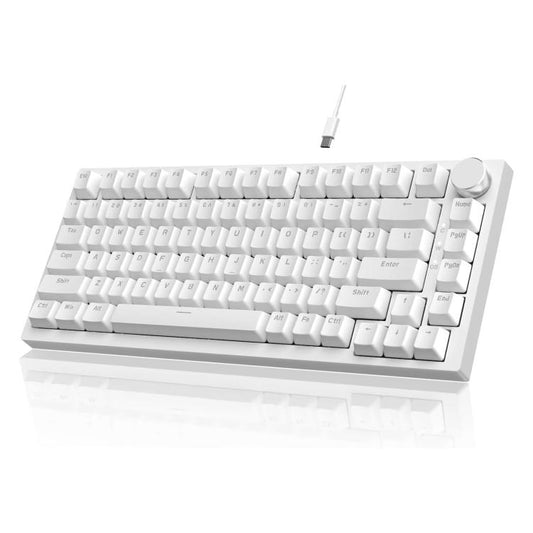 Ajazz AK820 Hot Swappable Wired Mechanical Keyboard With Light, Green Switch Ice Blue Light White, Red Switch White Light Black, AS Red Switch White Light Gray White, HP Switch White Light White Gray, Sea Salt Switch RGB Purple White Blue