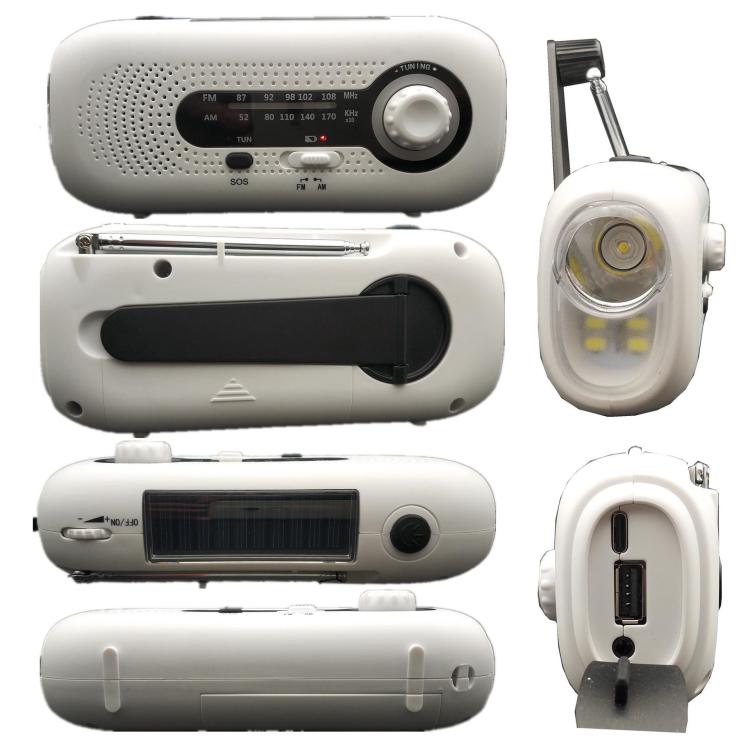SOS Emergency Solar Hand Crank Weather Radio, No Battery