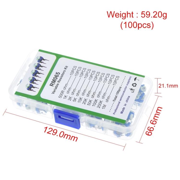100pcs /Set Adjustable Resistor Box Kit, 100pcs /Set