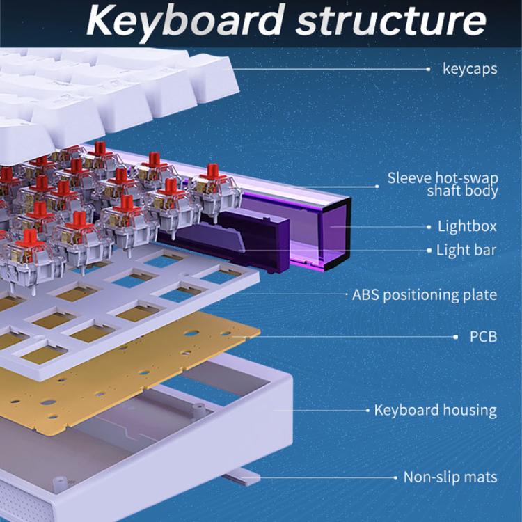 NACODEX NK68 Magnetic Shaft Mechanical Dazzle Color Wired Keyboard Office Computer Gaming 68 Keys Keyboard