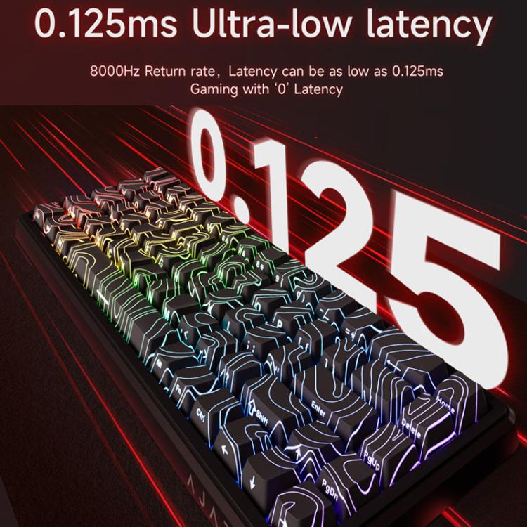 Ajazz AK680 MAX Magnetic Shaft Mechanical Wired Keyboard With RGB Light, Black, White, Black Gray Yellow, Blue White Dark Blue, Side Engraving Gradient Pink, Contour Line Black, Contour Line White