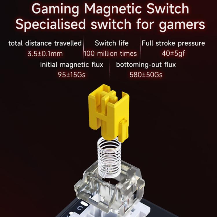 Ajazz AK680 MAX Magnetic Shaft Mechanical Wired Keyboard With RGB Light, Black, White, Black Gray Yellow, Blue White Dark Blue, Side Engraving Gradient Pink, Contour Line Black, Contour Line White