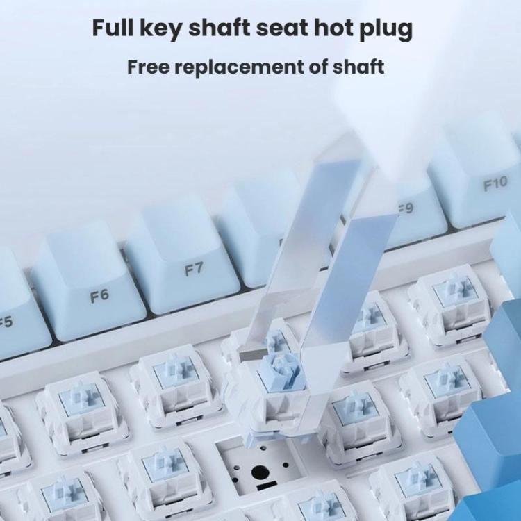 Ajazz AK820 MAX Hot-swappable Gasket 75 Mechanical Keyboard With RGB Light, Tri-mode Sea Salt Shaft V2 Side Carved Gradient Blue, Tri-mode Ice Cream Shaft Purple White Blue, Tri-mode Ice Cream Shaft Black Gray Yellow                                    ...