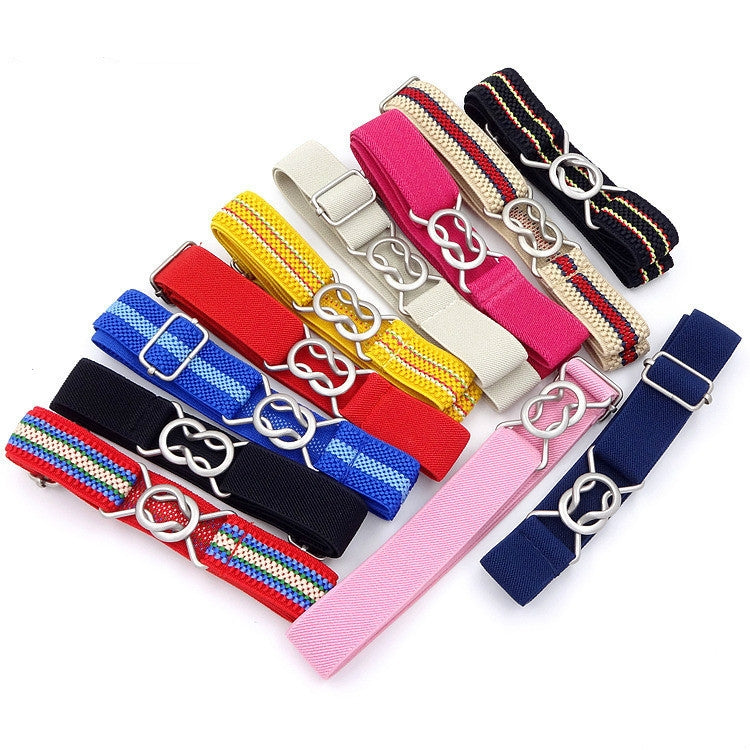Candy-colored 8-Character Clasp Elastic Braided Belt for Children