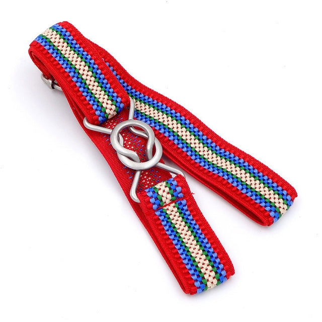 Candy-colored 8-Character Clasp Elastic Braided Belt for Children