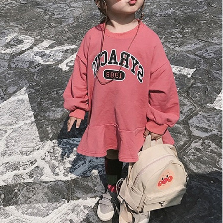 Autumn Girls Loose Letter Long Sleeve Skirt Shirt