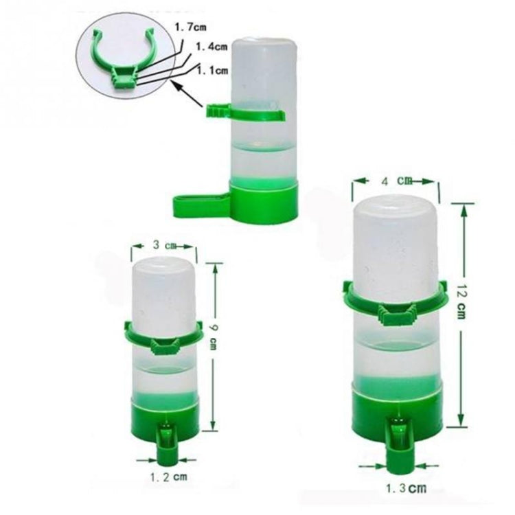 10 PCS Practical Birds Feeding Equipment Parrot Bird Drinker Watering Feeder with Clip, S, L