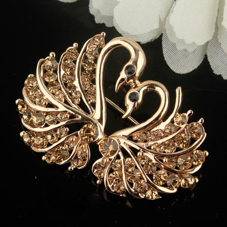 Crystal Swan Brooch Pins Animal Rhinestones Brooches for Women