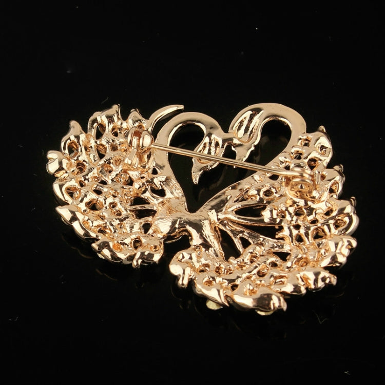 Crystal Swan Brooch Pins Animal Rhinestones Brooches for Women