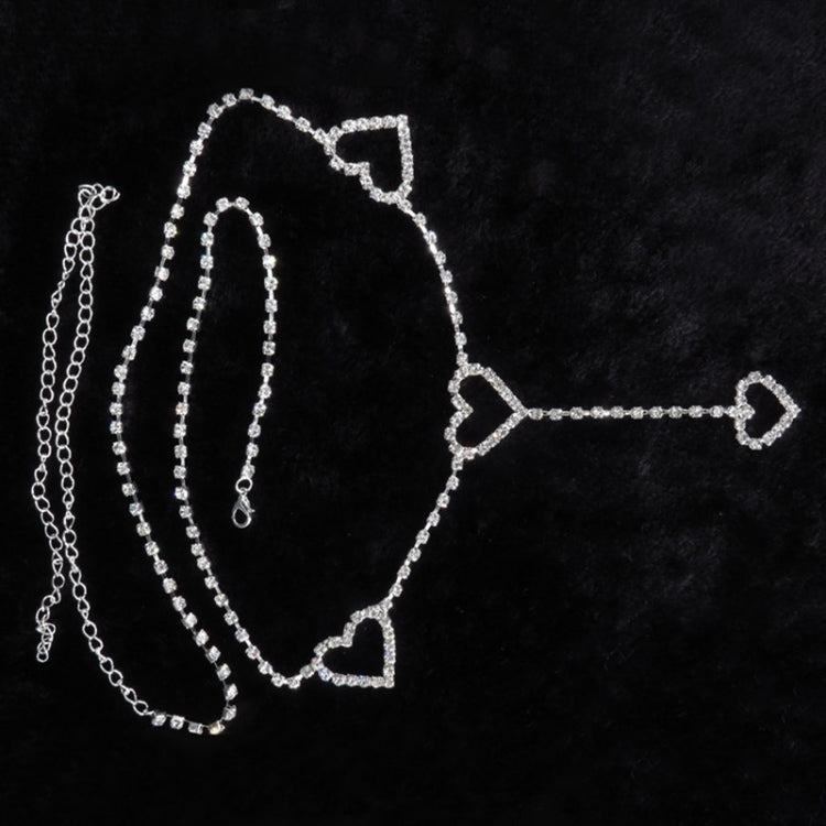 Vintage Heart Waist Chain Sexy Rhinestone Belts, Length: 120cm