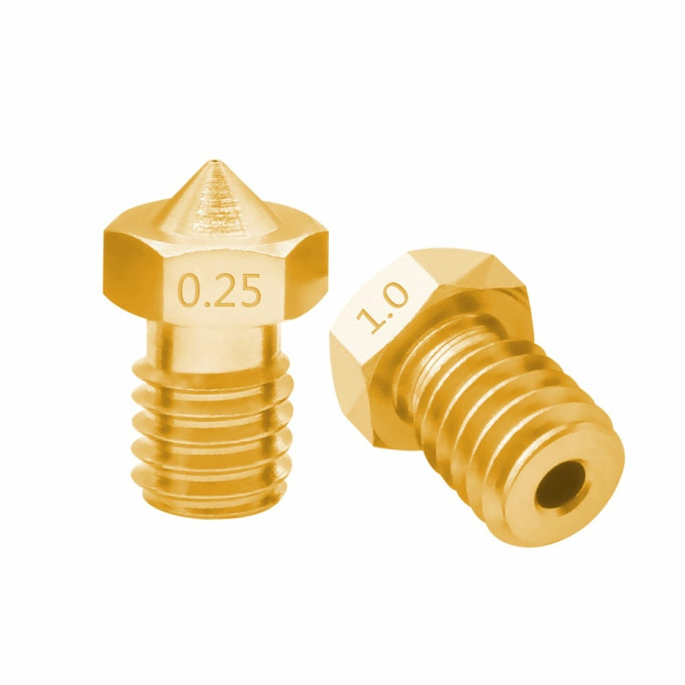 8 PCS Bugatti 3D Printer Accessories E3D-V5 V6 Nozzle M6 Thread Consumables Hot Nozzle, 1.75/0.2mm, 1.75/0.25mm, 1.75/0.3mm, 1.75/0.35mm, 1.75/0.4mm, 1.75/0.5mm, 1.75/0.6mm, 1.75/0.8mm, 3/0.2mm, 3/0.3mm, 3/0.4mm, 3/0.6mm, 3/0.8mm, 3/1.0mm, 3/0.25mm