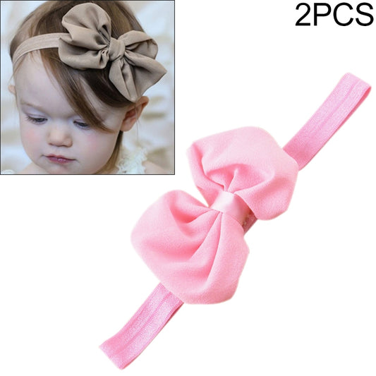 2 PCS Baby Headband Ribbon Chiffon Bow Children Hair Band Headwear