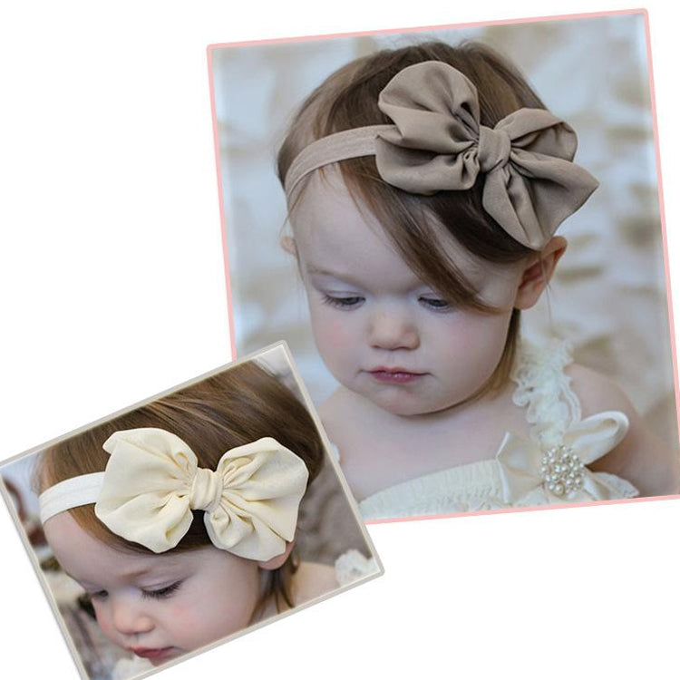 2 PCS Baby Headband Ribbon Chiffon Bow Children Hair Band Headwear