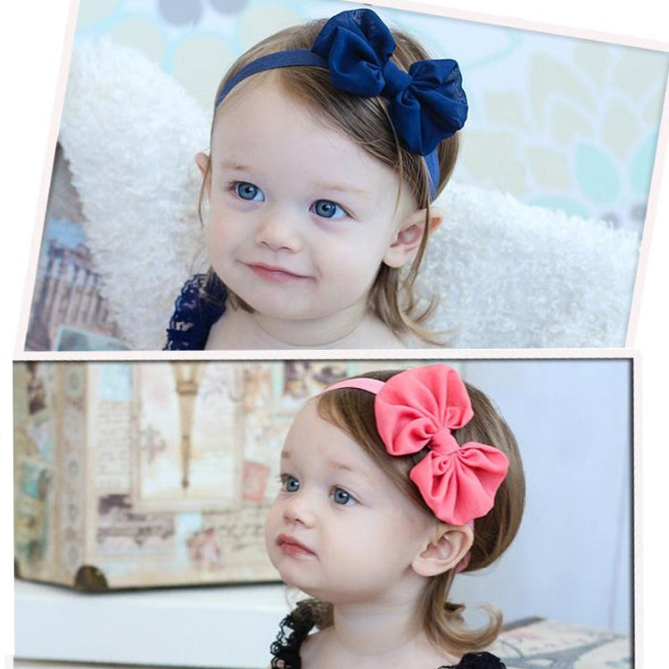 2 PCS Baby Headband Ribbon Chiffon Bow Children Hair Band Headwear