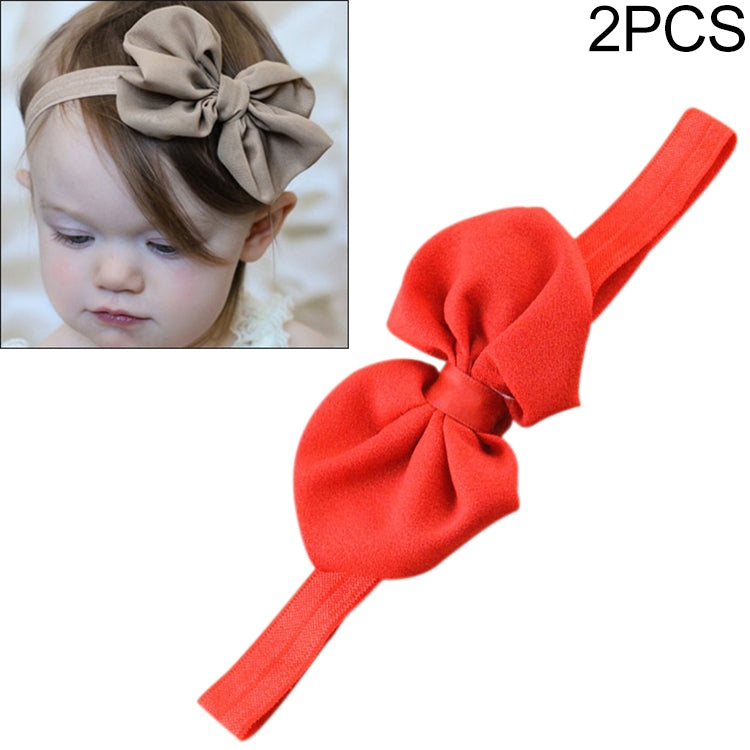 2 PCS Baby Headband Ribbon Chiffon Bow Children Hair Band Headwear
