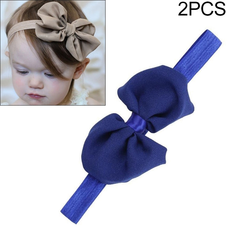 2 PCS Baby Headband Ribbon Chiffon Bow Children Hair Band Headwear