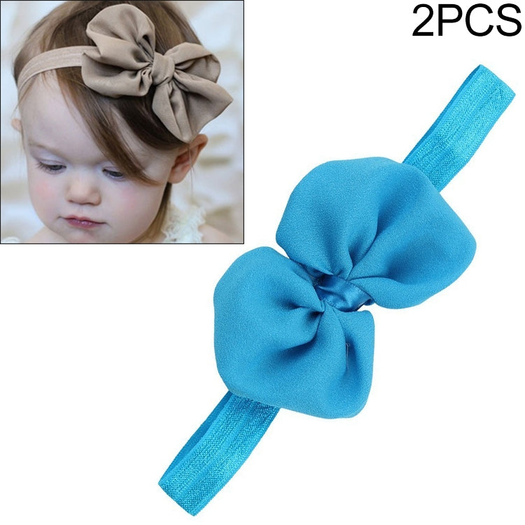 2 PCS Baby Headband Ribbon Chiffon Bow Children Hair Band Headwear