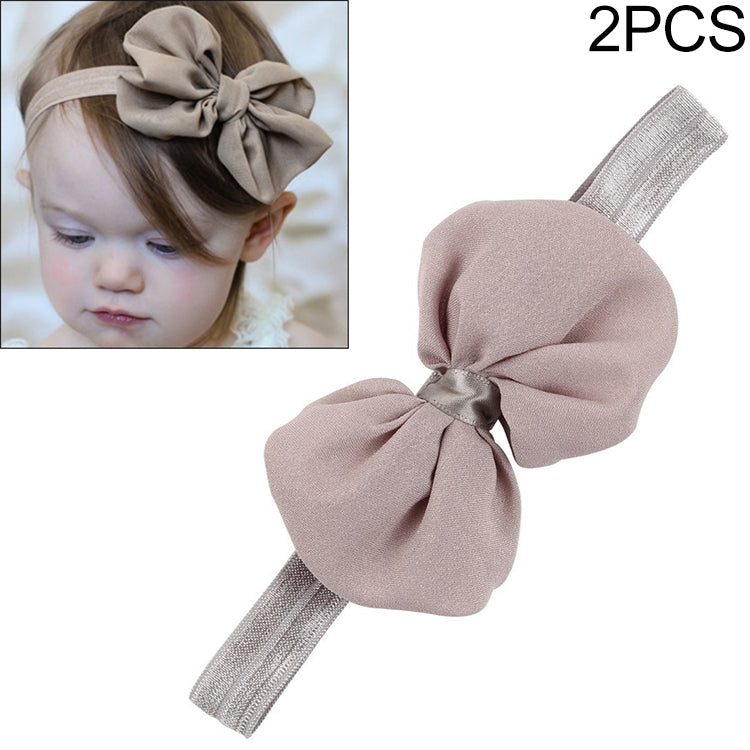 2 PCS Baby Headband Ribbon Chiffon Bow Children Hair Band Headwear