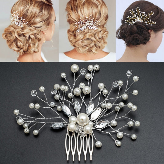 Pearl Women Hair Combs Wedding Hair Accessories Hair Pin Rhinestone Tiara Bridal Clip Crystal Crown Bride Hair Jewelry