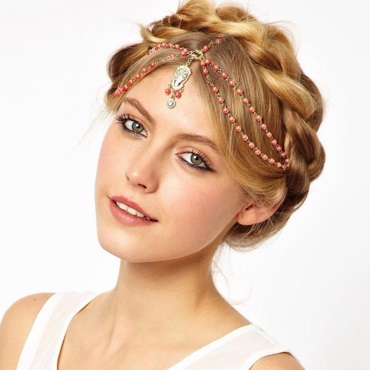 Hair Decoration Hair Band Head Dress Headbands Fashion Indian Boho Beaded Head Piece Women Head Chain Hair Jewelry