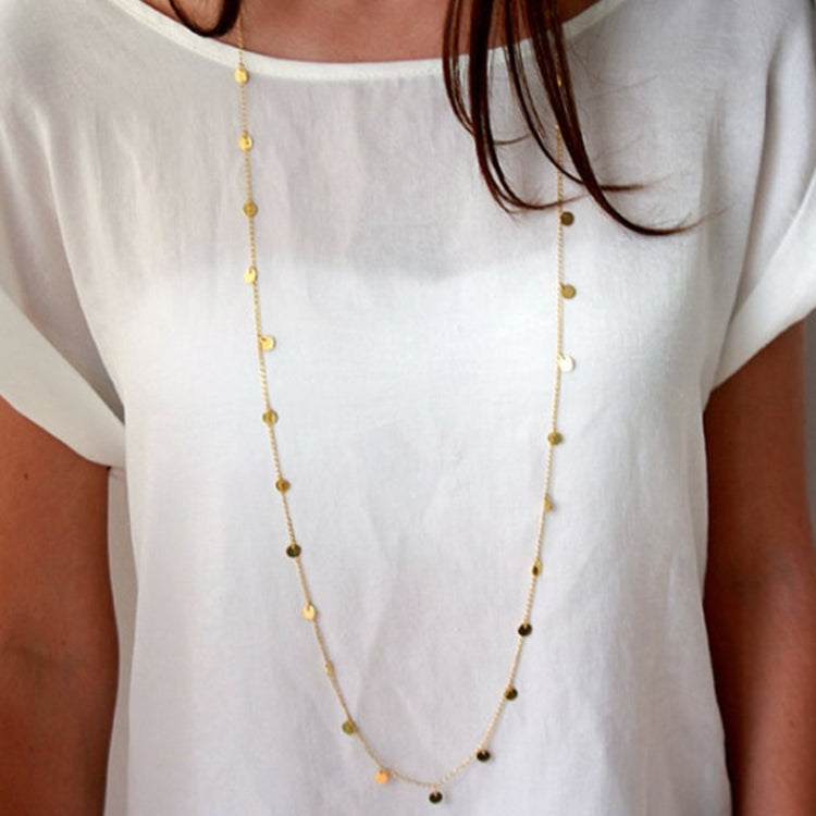 Women Fashion Wafer Long Necklace