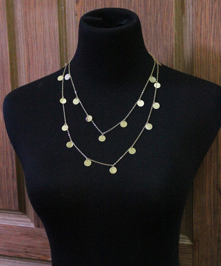 Women Fashion Wafer Long Necklace