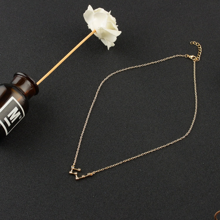 Fashion Zircon Pendant Zodiac Guardian Necklace Short Clavicle Chain