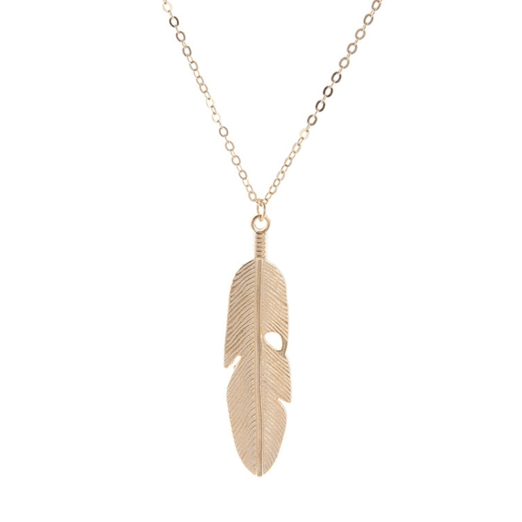 Simple Classic pendant Necklace Feather Necklace Long Sweater Chain Jewelry choker Necklace for Women