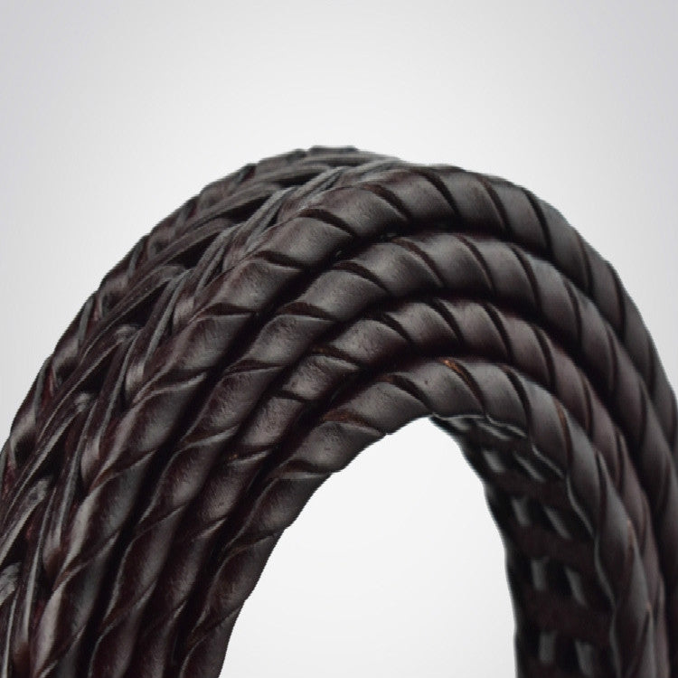 Wide Edition Hand Woven Lacquered Genuine Leather Waistband for Men