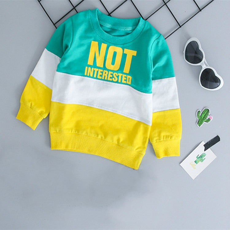 Spring and Autumn Boys Clothing Letters Pattern Round Neck Long Sleeve T-Shirt + Trousers Sports Set