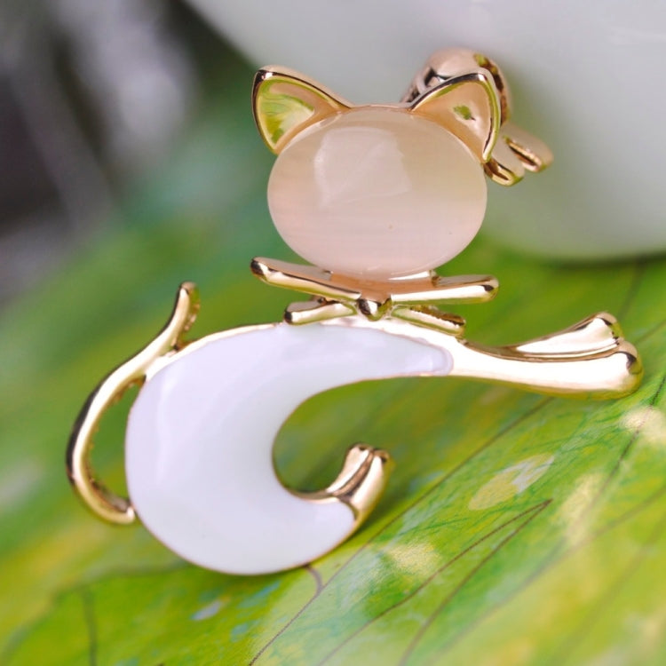 Cute Cat Brooch Cat Eye Stone Brooch