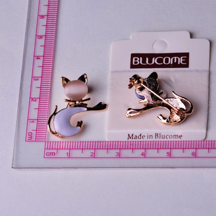 Cute Cat Brooch Cat Eye Stone Brooch