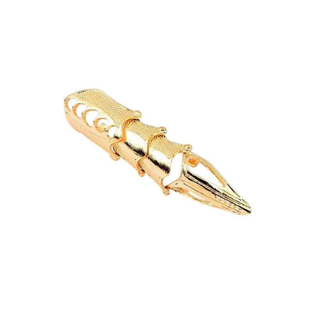 Vintage Punk Silver Cool Pointed Long Joint Ring