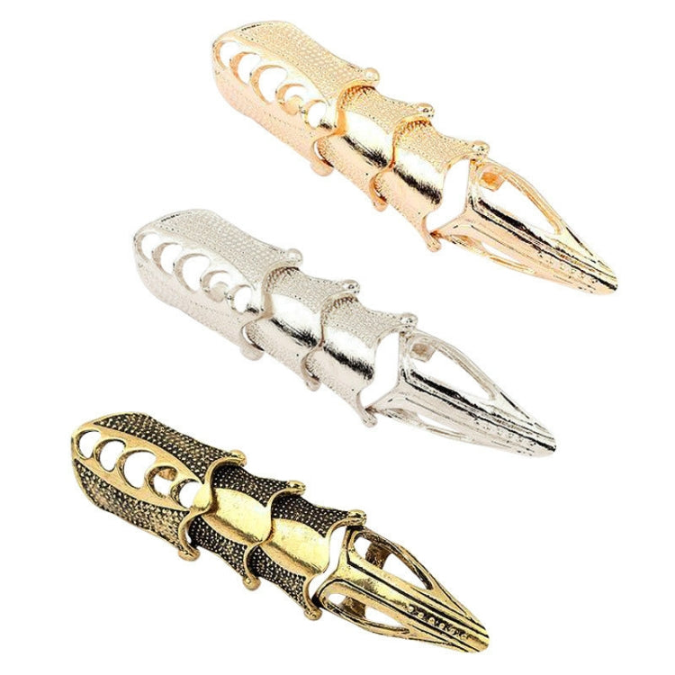 Vintage Punk Silver Cool Pointed Long Joint Ring